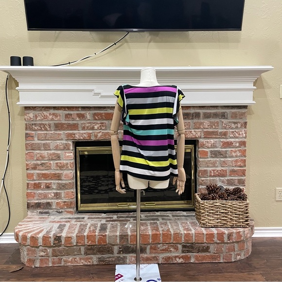 Vintage Y2K neon striped, ruffled top / S / Excellent condition - Picture 9 of 12